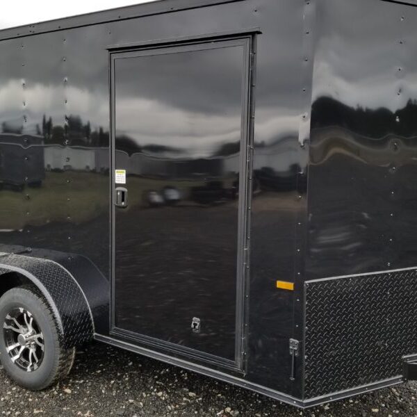 Carry-On 6×12 Enclosed Cargo Trailer – Secure, Weatherproof, Bullnose Design with Ramp & Side Door, 3500 lb Axle